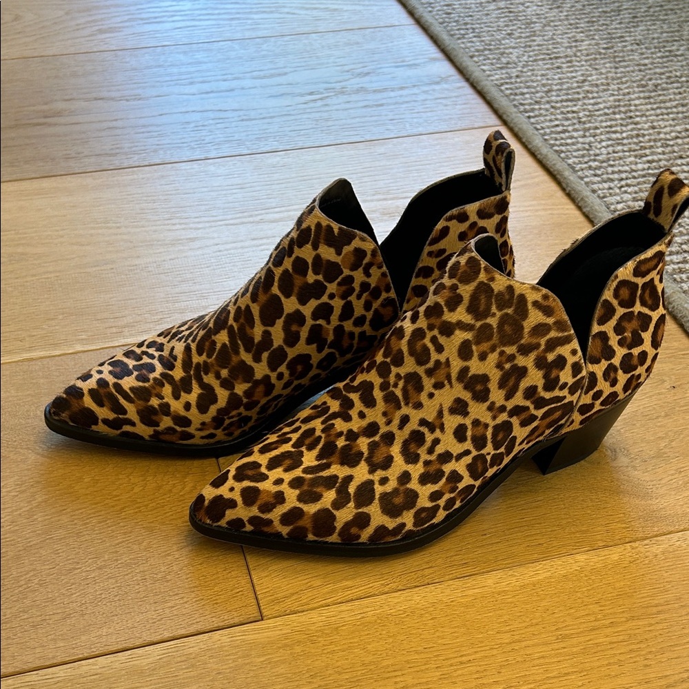 Dolce Vita Pony Hair Leopard Booties 8.5